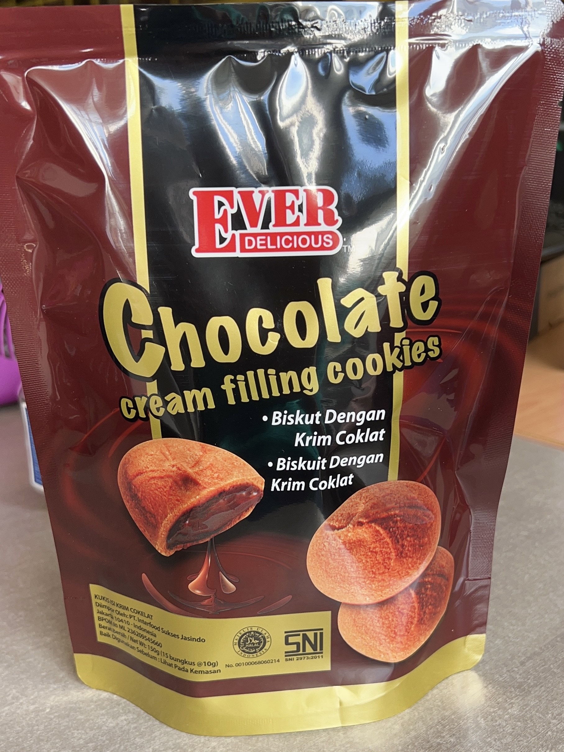 EVER DELICIOUS - CHOCOLATE CREAM FILLING COOKIES - 150G
